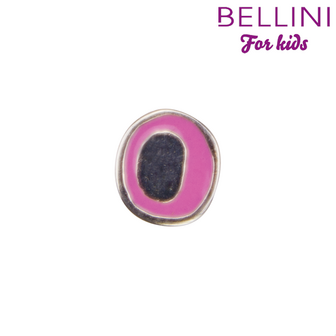 Bellini 570.O - zilveren bedel met roze emaille letter O