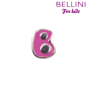 Bellini 570.B - zilveren bedel met roze emaille letter B