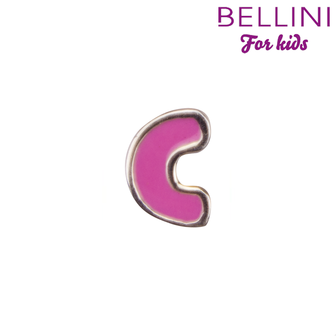 Bellini 570.C - zilveren bedel met roze emaille letter C