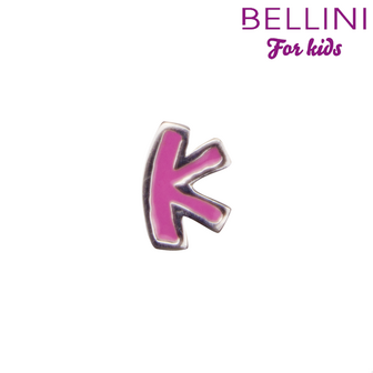 Bellini 570.K - zilveren bedel met roze emaille letter K