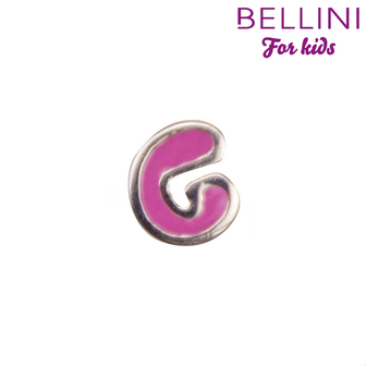 Bellini 570.G - zilveren bedel met roze emaille letter G