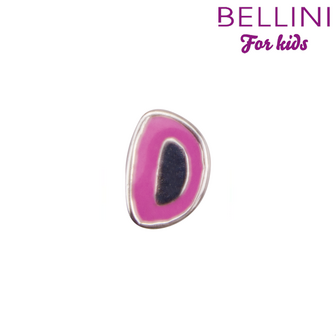 Bellini 570.D - zilveren bedel met roze emaille letter D